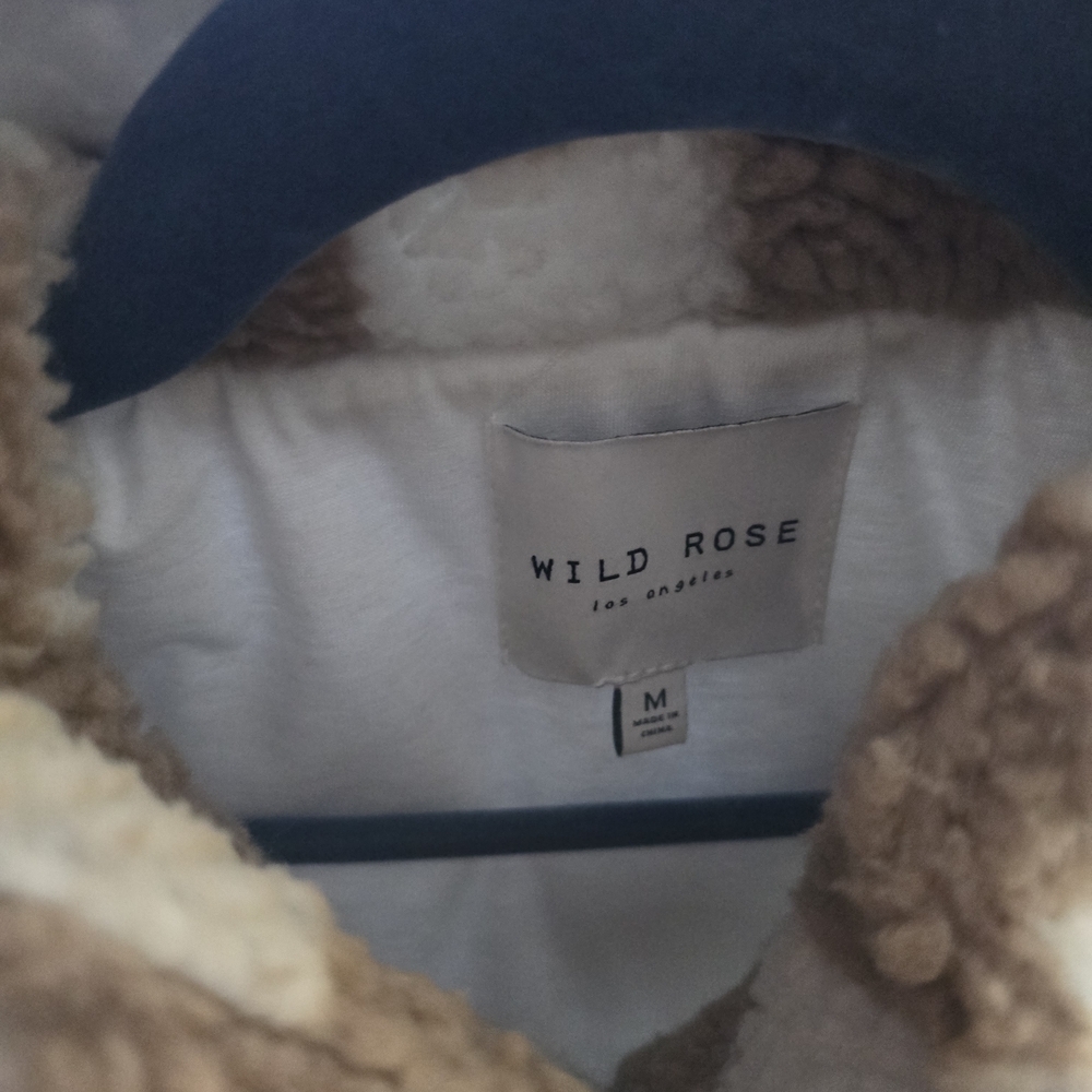 Wild Rose Fuzzy Vest in Brown and Cream - Picture 5 of 12